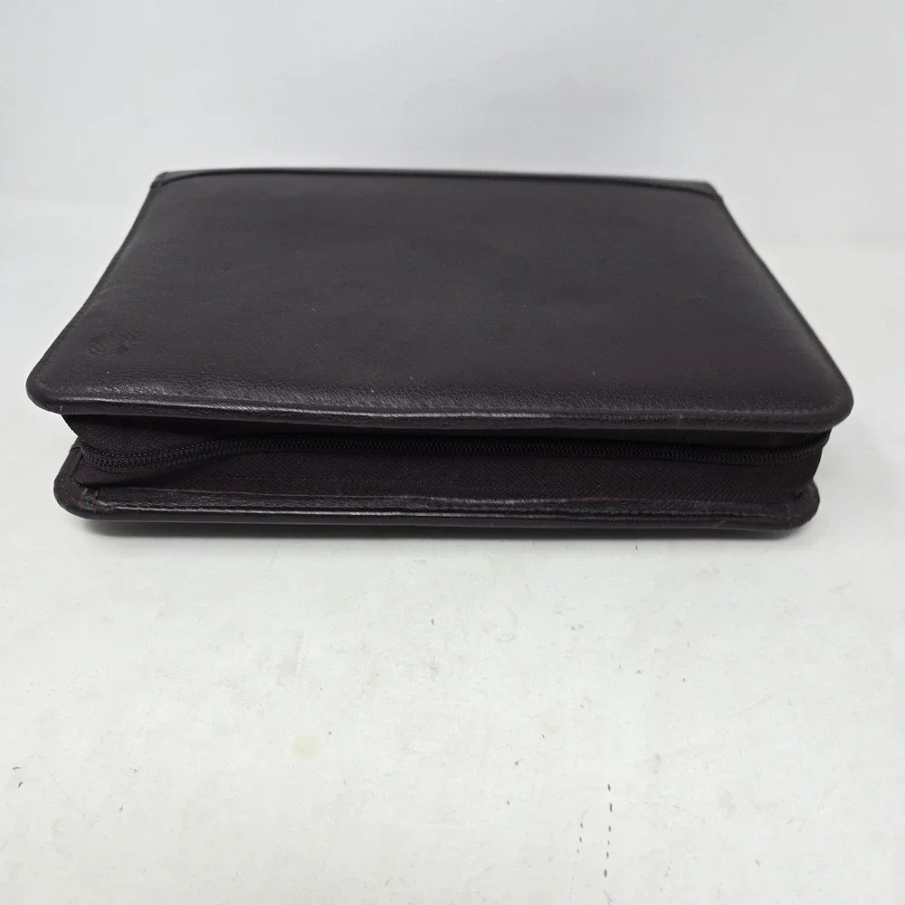 Franklin Covey 7 Ring Zippered Leather Planner Binder Ox Blood Top Grain Cowhide